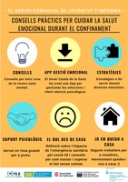 CONSELLS PRÀCTICS DEL DEPARTAMENT DE JOVENTUT PER CUIDAR LA SALUT EMOCIONAL DURANT EL CONFINAMENT