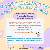 TALLERS DE L’OFICINA JOVE TARRAGONÈS DEL MES DE NOVEMBRE